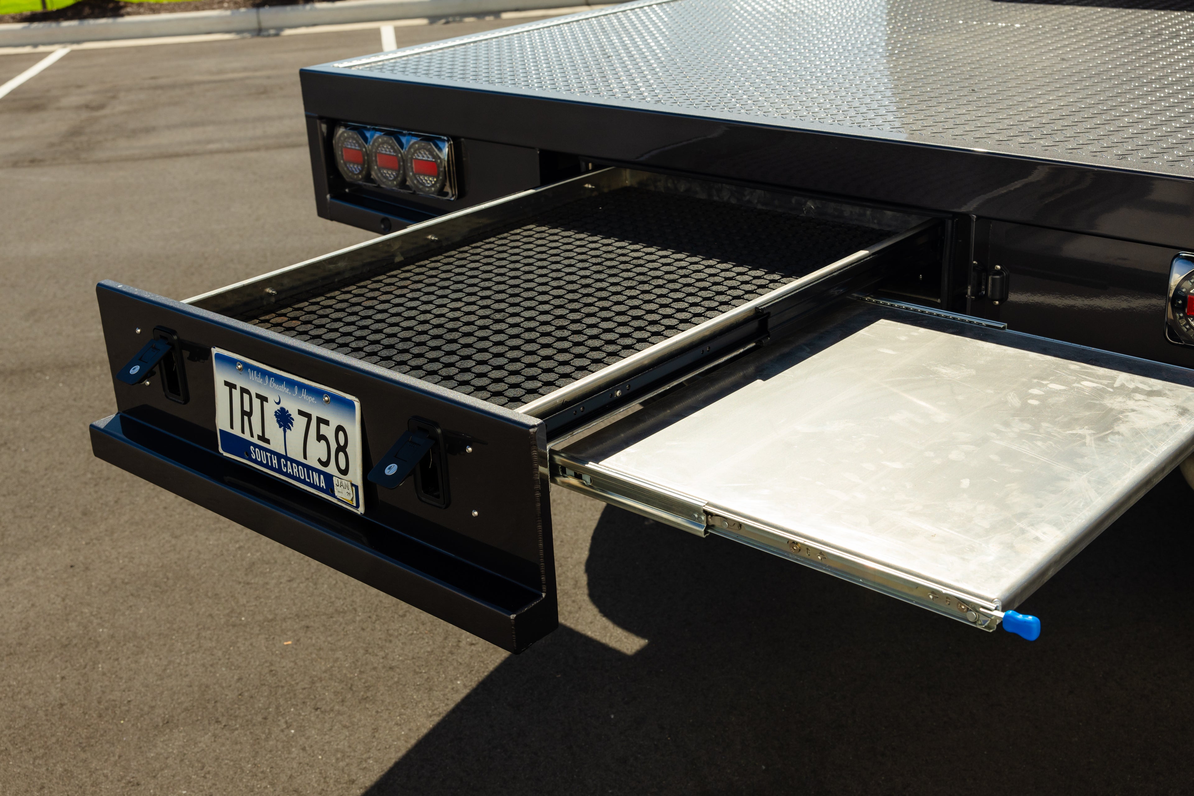ALTRA Fabrication welder working on aluminum flatbed